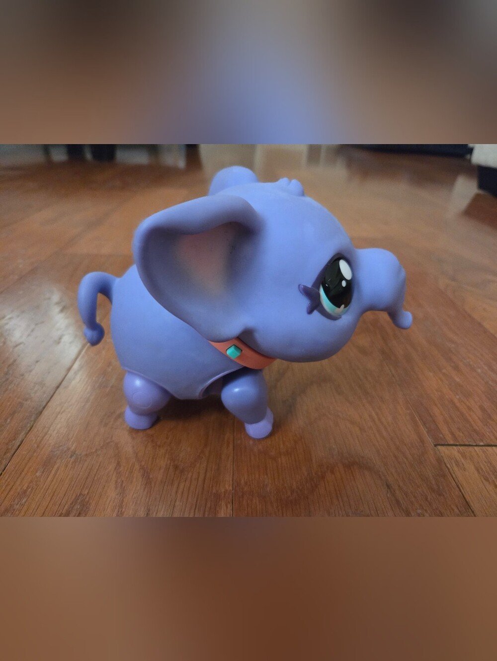 Purple Elephant Toy Figure with Orange Collar - Kids Learning Toy